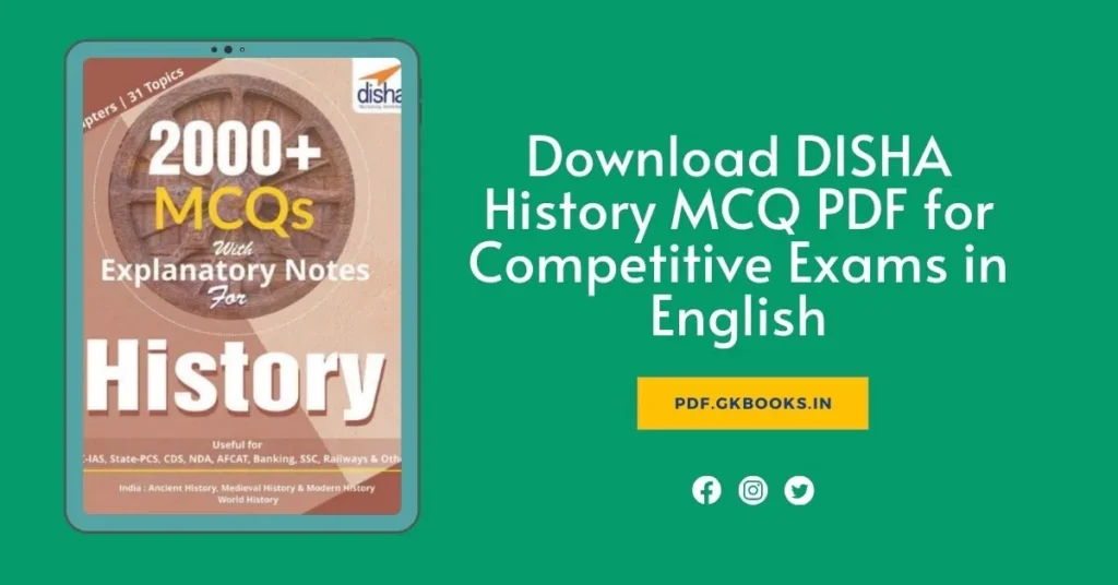 Download DISHA History MCQ PDF for Competitive Exams in English